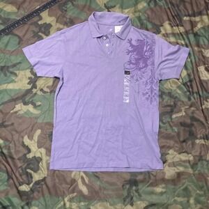 J. Ferrar NWT lavender graphic polo y2k crest cotton grunge size S/19.5